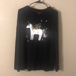 Long sleeve black unicorn shirt